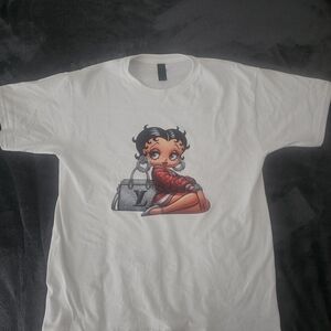 Kids White Graphic T-Shirt with Red Character Print